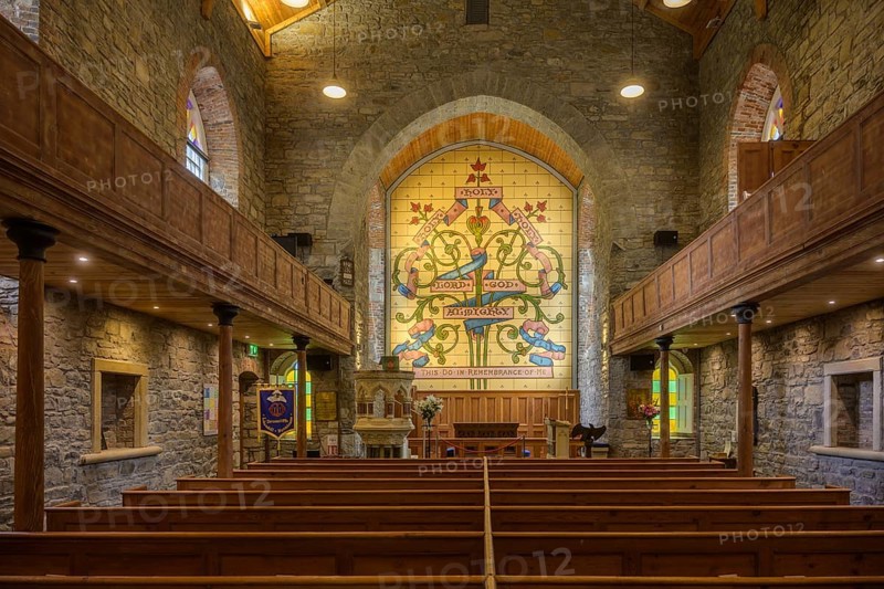 Church interior view, Drumcliff, County Sligo, Ireland