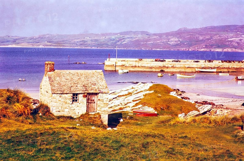 Coastal fishing village of Portnablagh, Sheephaven Bay, County Donegal, Ireland 1960s