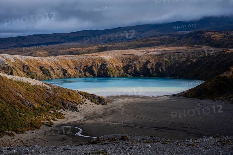 View of Lower Tama Lake, Tama Lake Walk (Tama Lakes Track), Tongariro National Park, North Island, New Zealand