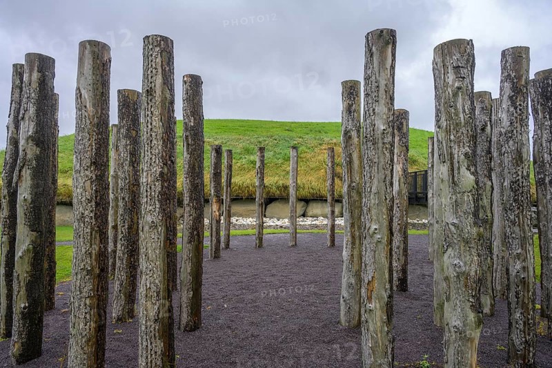 Palisades at the Knowth megalithic complex, Mellifont, County Meath, Ireland