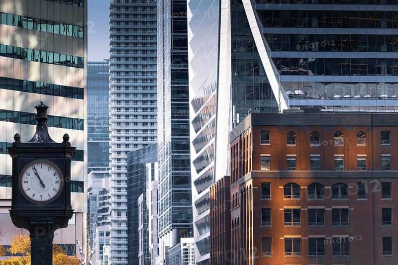 Scenic Toronto financial district skyline and modern architecture