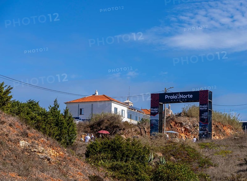 Praia de Norte access to Farol de Nazare lighthouse, Portugal