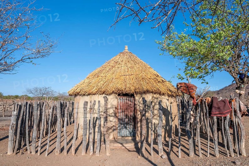 Cabin, traditional Himba village, Kaokoveld, Kunene, Namibia