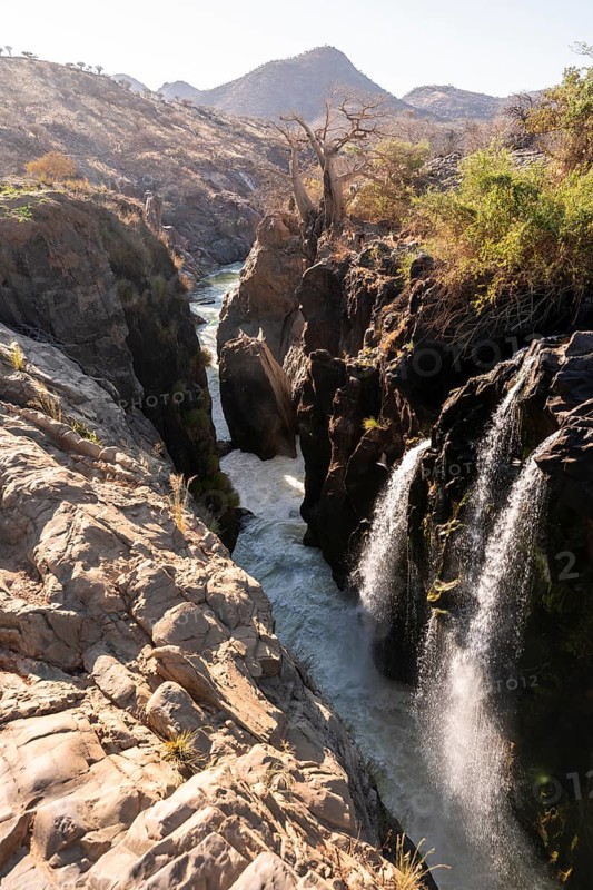 Epupa Falls waterfall on the Kunene River, Kunene, Namibia