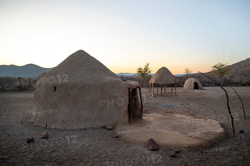 Cabin, traditional Himba village, Kaokoveld, Kunene, Namibia