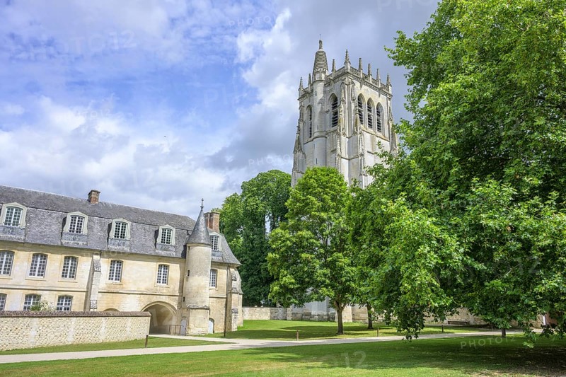 Tower of the Abbey of, Le Bec-Hellouin, Eure, France