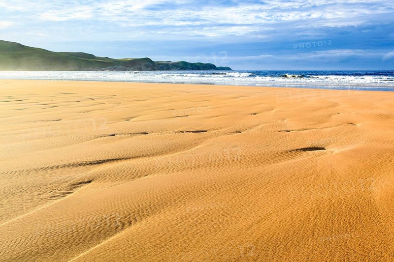 Sandy beach coast, Sutherland, Scotland, United Kingdom