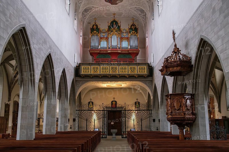 Interior view of Radolfzell Cathedral of Our Lady, Radolfzell am Lake Constance, Konstanz district, Baden-WÃ¼rttemberg, Germany