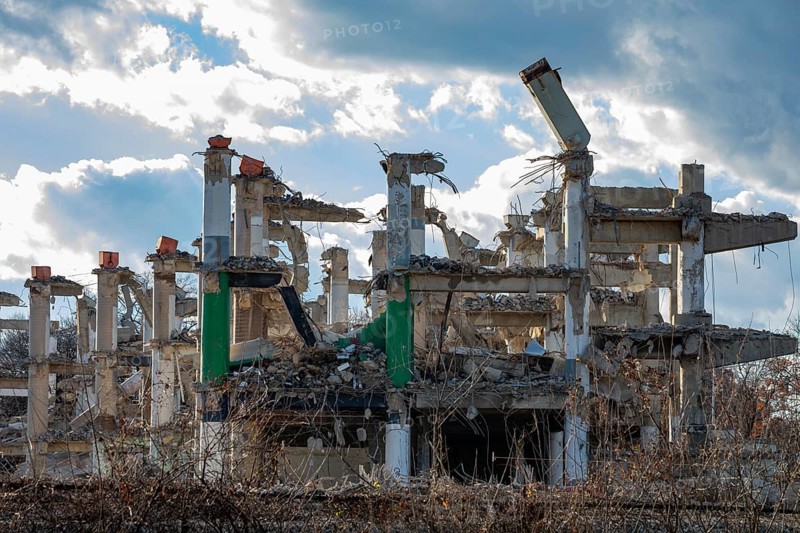 Washington, DC - Demolition of RFK Stadium. The stadium hosted baseball, football, soccer, and other events from 1961 to 2019. It will be replaced by a $3.7 billion stadium for the National Football League's Washington Commanders