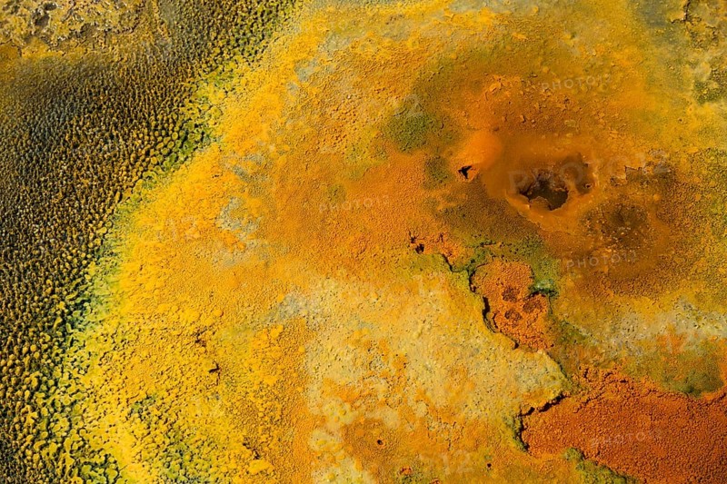 Detailed view of a mineral-rich volcanic landscape in intense shades of orange, geothermal area, rainbow rocks Tuzla, AyvacÄ±k, Ayvacik, Ã‡anakkale, Canakkale, Turkey