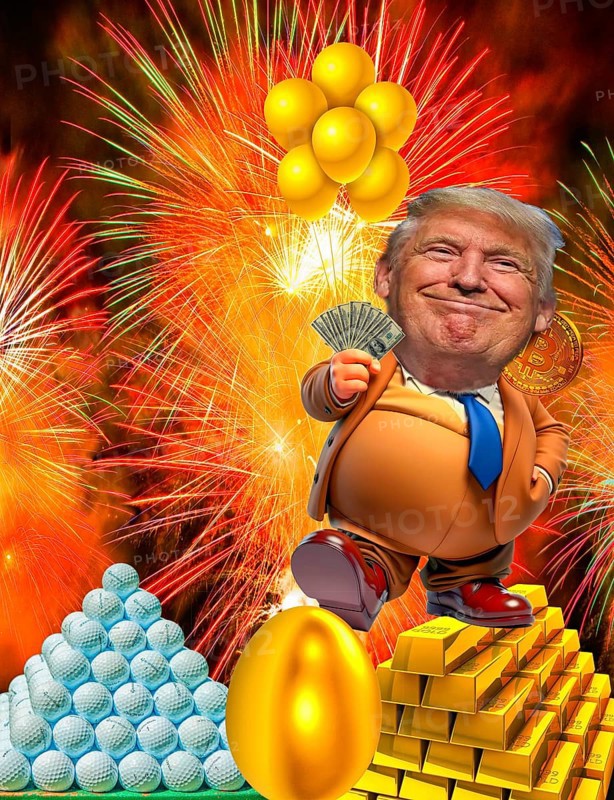 Symbolic image, USA for Trump self-service shop, Trump Bitcoin, questionable speculation gains for himself and Trump family, dollar blessing to the detriment of the USA, morale as president, stock prices, uncertain digital currency, resources, industry, critical economy, stock market hype, stock market crash, payment, insolvency, bad decisions, maximum profit, profit slump, share prices, location Germany, global economy, globalization, environmental protection, mafia, Trump government, bitcoin rally, cryptocurrency, electronic wallet wallet, crypto reserve, Price development, stock exchange trading