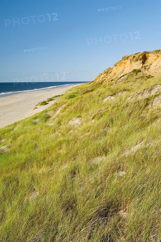 Red Cliff, steep coast on the island of Sylt, Germany