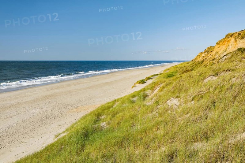 Red Cliff, steep coast on the island of Sylt, Germany