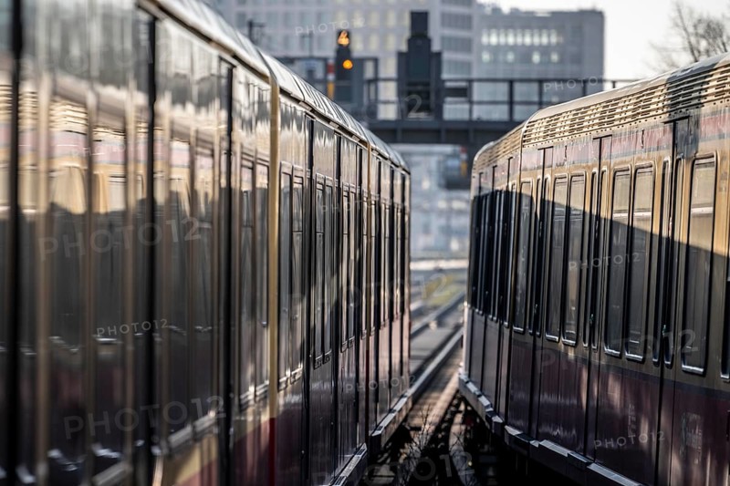 S-Bahn trains on the line, near Tiergarten station, Berlin, Germany