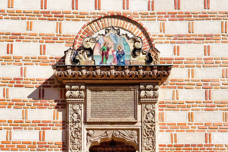 Saint Anthony Princely Church or Old Court Church, Carved stone portal, Bucharest, Romania