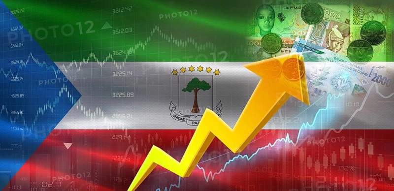 Equatorial Guinea Financial Growth on Market Graph. Equatorial Guinea Economic Growth on Financial Graph