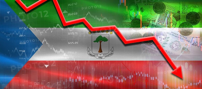 Equatorial Guinea Financial Crisis on Economic Graph. Financial Fall Equatorial Guinean on Economy Market