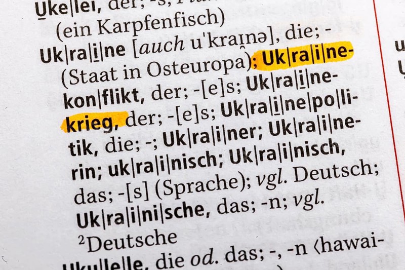 Ukraine, Ukraine war. Terms from the Duden. Standard work of German spelling, 29th edition. germany