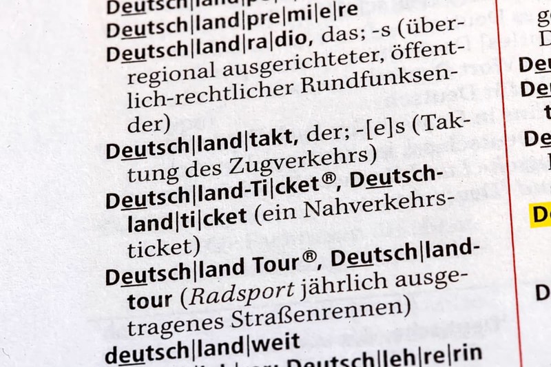 Germany ticket, Germany ticket, Germany tour, Germany tour, German tour. Term from the Duden. Standard work of German spelling, 29th edition. germany
