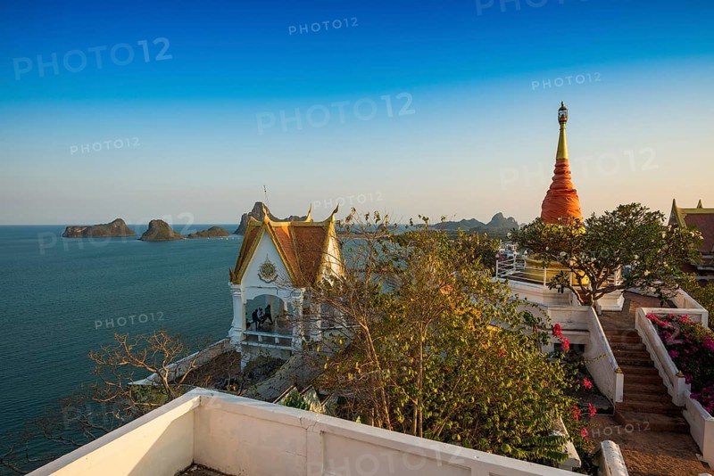 Wat Khao Chong Krachok, sunset, Prachuap Khiri Khan, Prachuap Khiri Khan Province, Central Thailand, Thailand