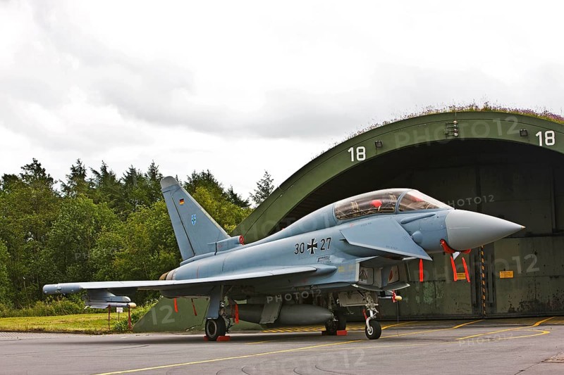 Eurofighter EF 2000 T Typhoon, international, joint production by Germany, Italy, Spain and Great Britain, aircraft aircraft type multi-purpose fighter aircraft, fighter aircraft, air defense, Spotterday, Wittmund, Lower Saxony, Germany