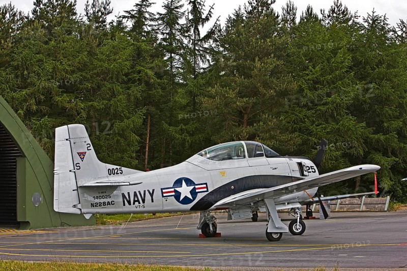 T-28 Trojan, training aircraft, piston-engined low-wing aircraft, American origin, aircraft, fighting machine from past times, ground attack aircraft, Shelter, Spotterday, Wittmund, Lower Saxony, Germany