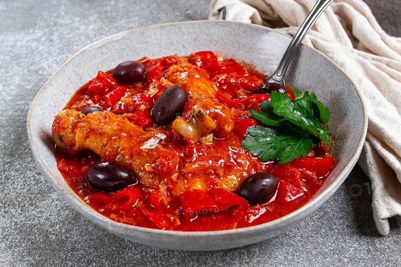 Pollo alla romana, Roman chicken, homemade, no people