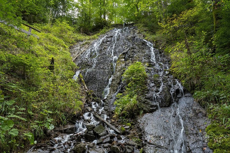 Rottach Wasserfall, Felsen, Rottach-Egern, Mangfall Mountains, Upper Bavaria, Bavaria, Germany