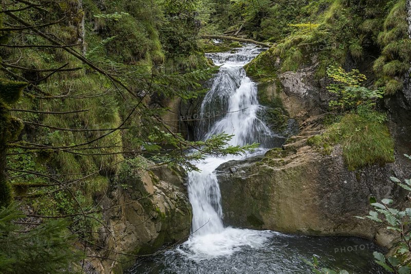 Rottach Wasserfall, Rottach-Egern, Mangfall Mountains, Upper Bavaria, Bavaria, Germany
