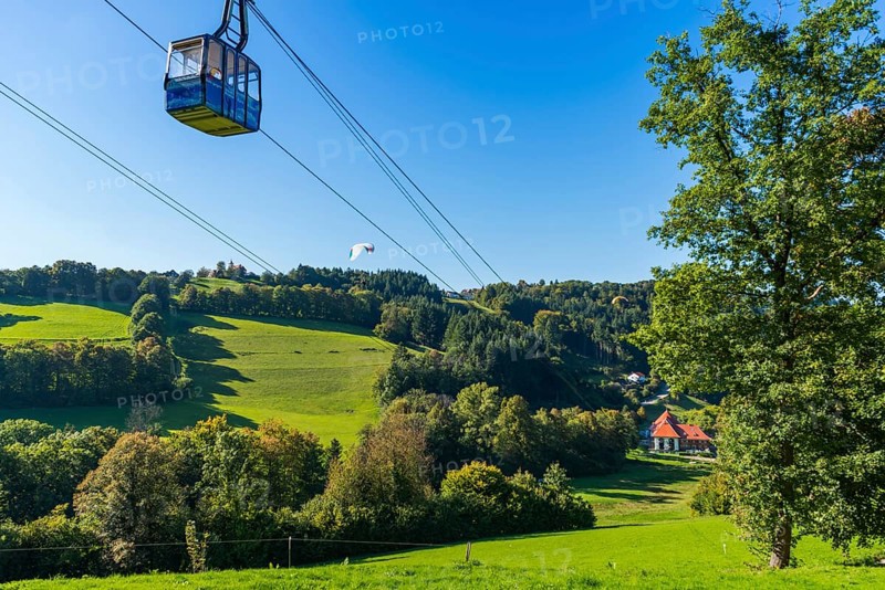 The Schauinsland Railway, Germany's longest cable car on the local mountain of Freiburg im Breisgau