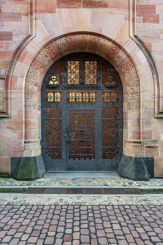Ancient front door of the Archbishop's Ordinariate in Freiburg im Breisgau