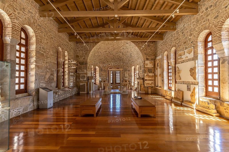 Museum in the refectory of the Hosios Luke monastery, UNESCO World Heritage Site in Steiri, Greece