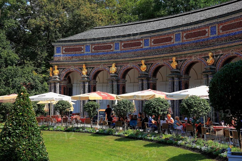 Cafe am Sonnentempel, New Palace, Hermitage in Bayreuth, Upper Franconia, Bavaria, Germany