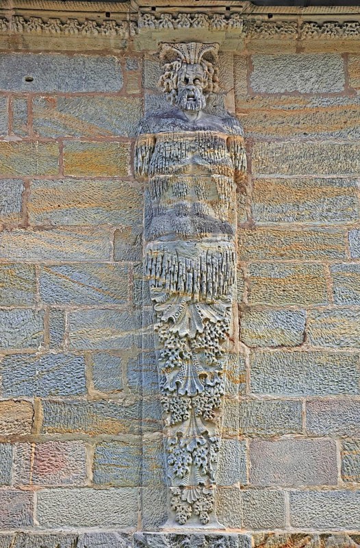 On the wall of the old castle in the Hermitage in Bayreuth, Upper Franconia, Bavaria, Germany