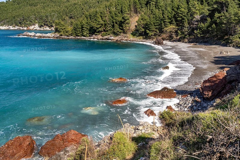 Karbouna beach near the village of Pili or Pelio, island of Euboea or Evia, Greece