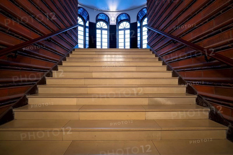 Interior view, staircase, Kontorhaus Chilehaus, Free and Hanseatic City of Hamburg, Germany