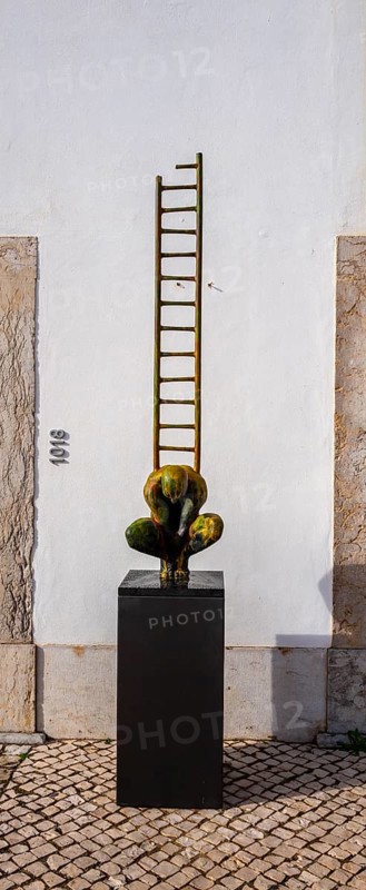 Bronze sculpture by artist R. Timoteo, Cidadele de Cascais artists' farm in the Forte de Nossa Senhora da Luz de Cascais, Portugal
