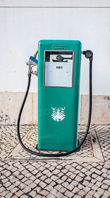 Nostalgic gas pumps, Cidadele de Cascais artists' farm in Forte de Nossa Senhora da Luz de Cascais, Portugal