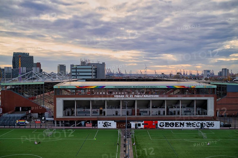 Training grounds in front of FC St. Pauli Millerntor Stadium, Free and Hanseatic City of Hamburg, Germany