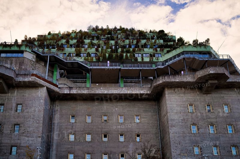 Climate-neutral faÃ§ade greening, Heiligengeistfeld, Hamburg Bunker, former anti-aircraft bunker, St. Pauli, Free and Hanseatic City of Hamburg, Germany