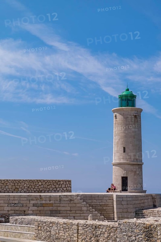 Cassis lighthouse, lighthouse in the port of Cassis, Provence, Provence-Alpes-Cote d'Azur, southern France, France