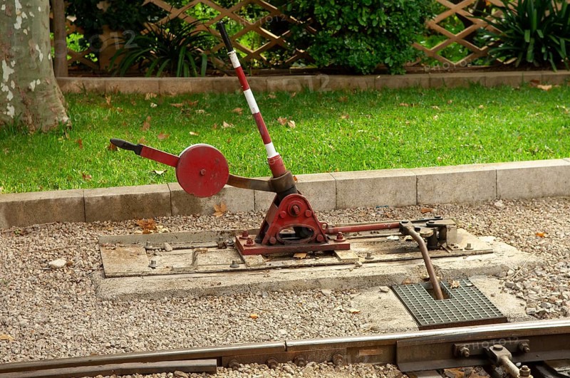 Switch lever for tram switch, SÃ³ller, Majorca, Spain