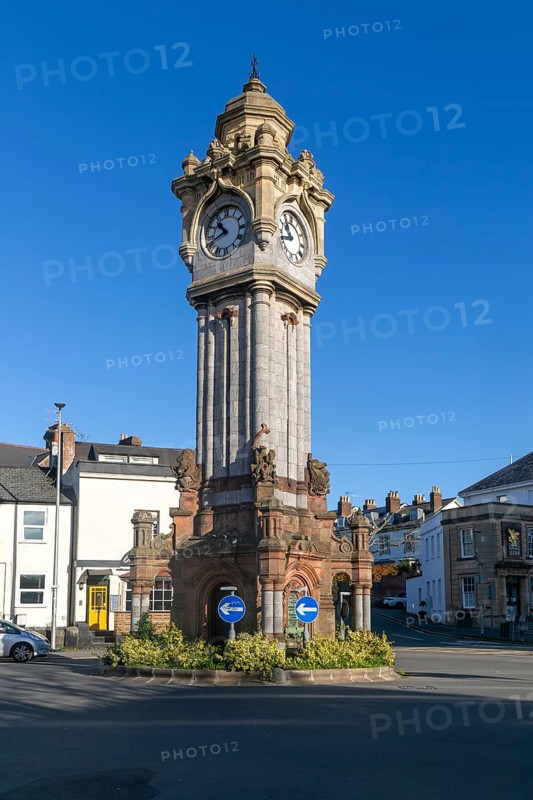 Miles Memorial Clock Tower, Queen Street, Exeter city centre, Devon, England, UK erected 1897
