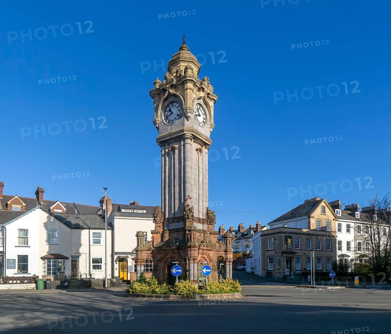 Miles Memorial Clock Tower, Queen Street, Exeter city centre, Devon, England, UK erected 1897