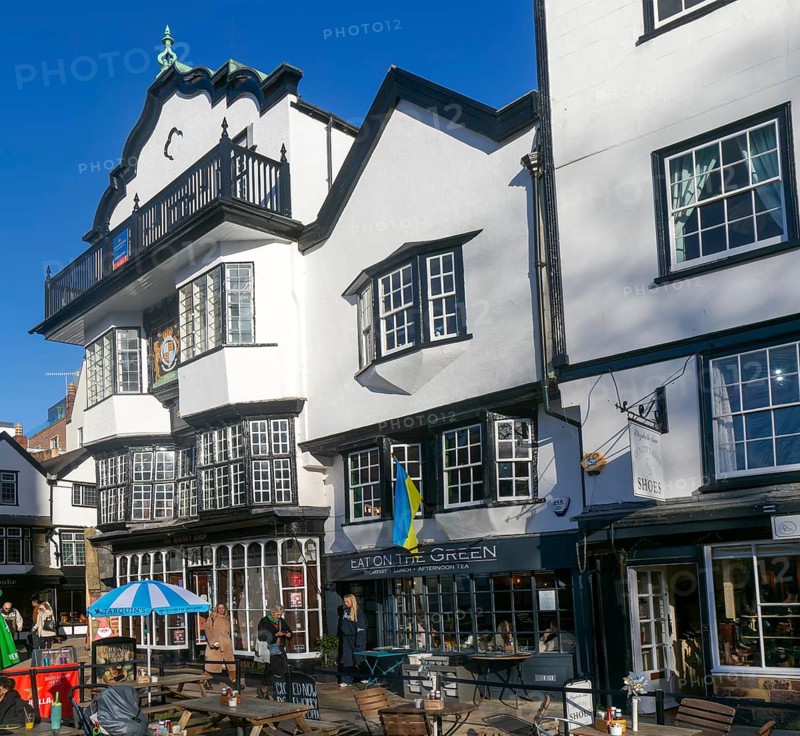 Mol's Coffee House, historic Grade I listed building, Cathedral Close, Exeter, Devon, England, UK c 1596