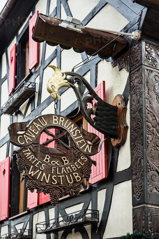 Nasenschild, Restaurant and Wine Bar, Kintzheim, Bas-Rhin Department, Alsace, France