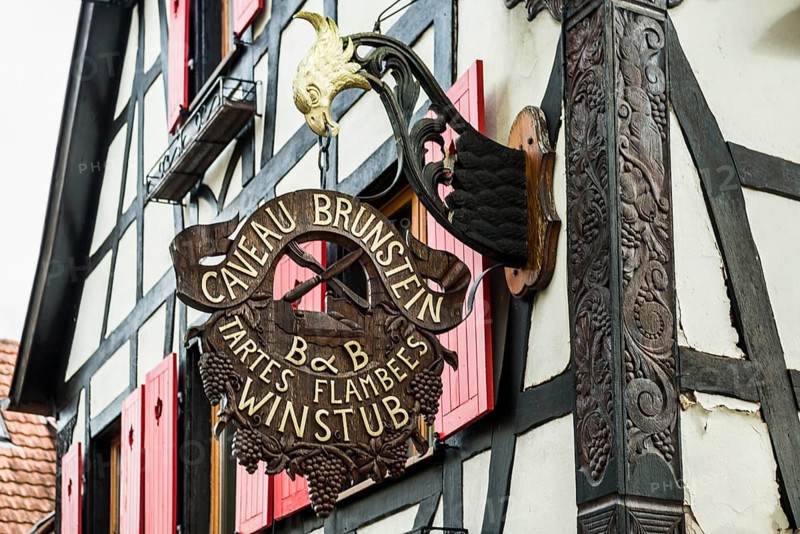 Nasenschild, Restaurant and Wine Bar, Kintzheim, Bas-Rhin Department, Alsace, France