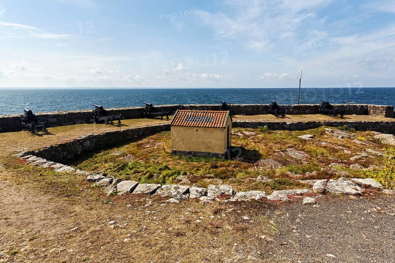 Kongens Bastion (Königsbastion), a historic coastal fortification, listed buildings, ChristiansÃ¸, Christiansö, Ertholmene, Pea Islands, Bornholm, Baltic Sea, Denmark