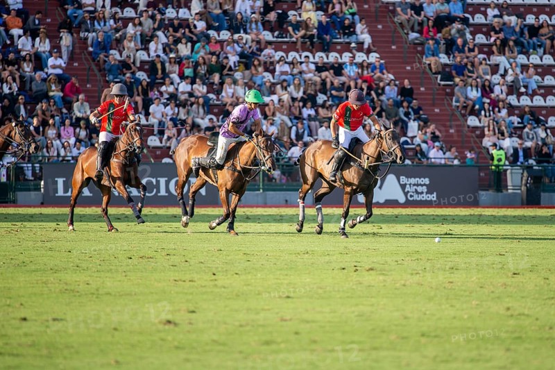 Scene at the 132nd Argentinean Open Polo Championship (Spanish 132nd Abierto Argentino de Polo de Palermo) in the Polo Stadium playing between La Irenita la Hache and La Ensenada in Buenos Aires, Argentina