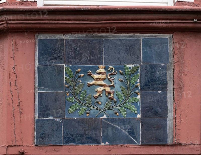 Dekoration am TÃ¶pferhaus, Fachwerk, stony path 8, Marburg, Hesse, Germany